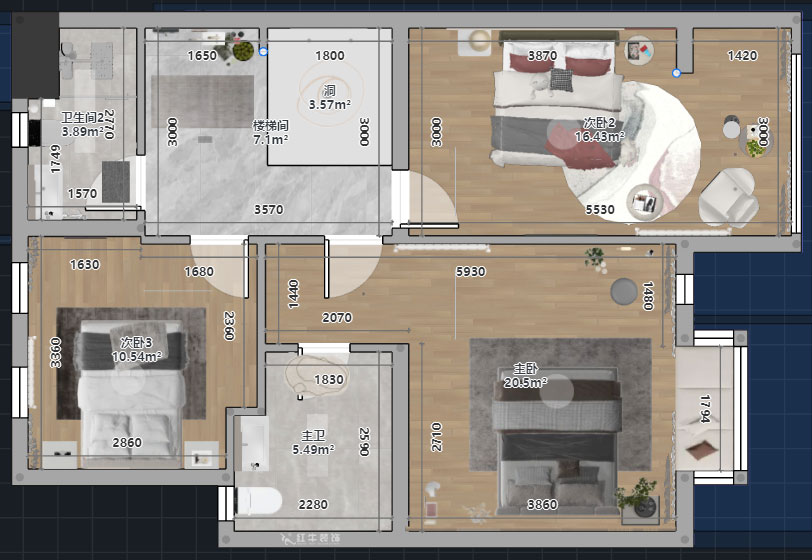 郭志成｜银城蓝溪郡19-102-300㎡-现代简约风格｜联排别墅｜5室2厅1厨4卫｜毛坯装修｜定制家｜全包31
